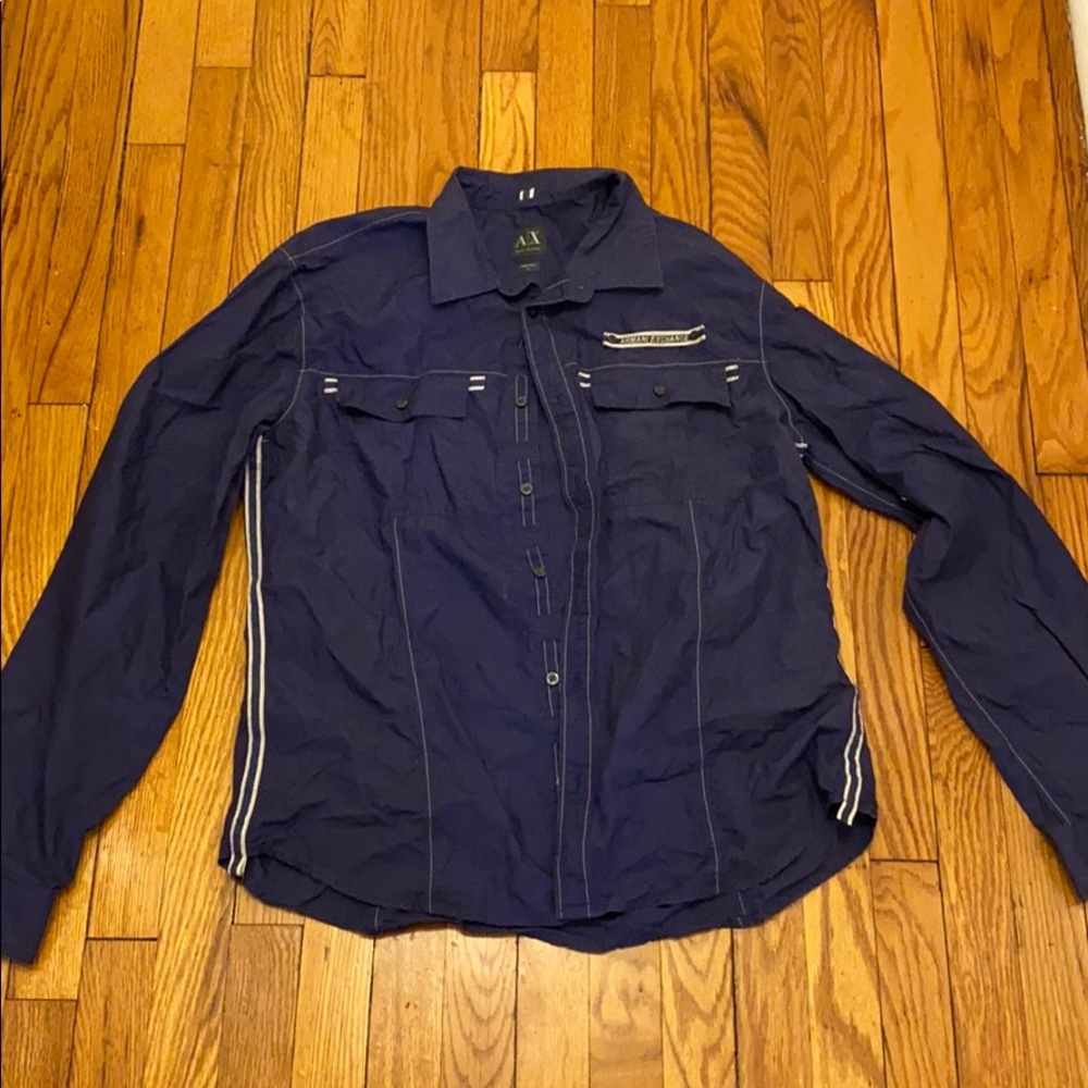 Blue button shirt